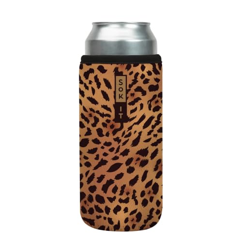 CanSok Sleeve for Beer & Soda Insulated Neoprene Cover (Classic Leopard / 25oz Can Sleeve)