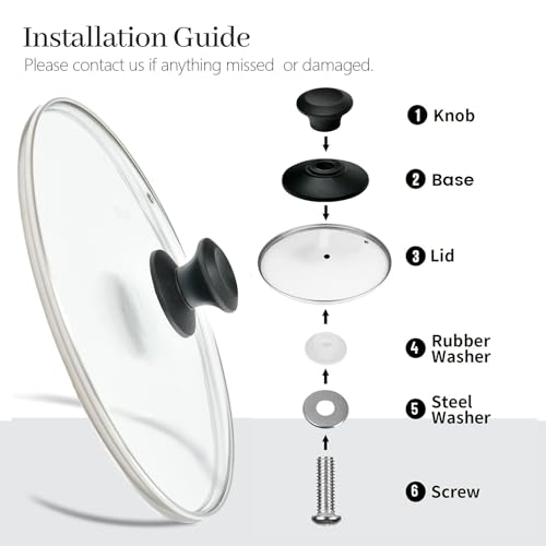 10.25 In Glass Lid for Frying Pan (10.25 in / Black / Round)