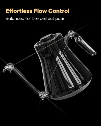 FLOW B9 Gooseneck Electric Kettle ±1°F Temperature Control (Soulages Black)