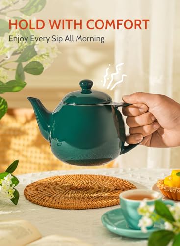 Teapots for Tea (Dark Green / 27oz (with infuser))