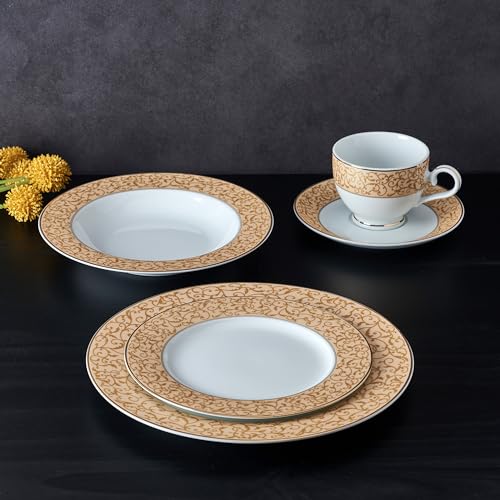 Parchment Gold 40 Piece Dinnerware Set (40-Piece / Parchment Gold)