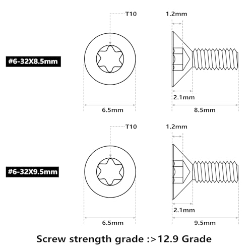 60 Pcs 6 32x5.5mm