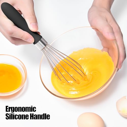 18 8 Stainless Steel Balloon Whisk for Cooking (S / Black)