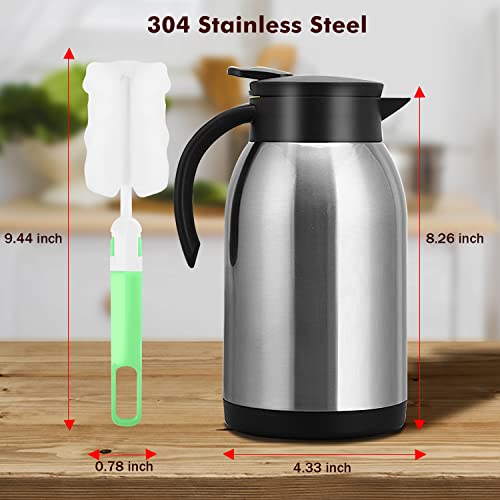 40oz Stainless Steel Thermal Coffee Carafe Dispenser (40oz,Silver / 40 Ounces)