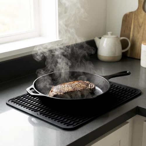 Silicone Dish Drying Mat (Black / 16"L x 12"W)