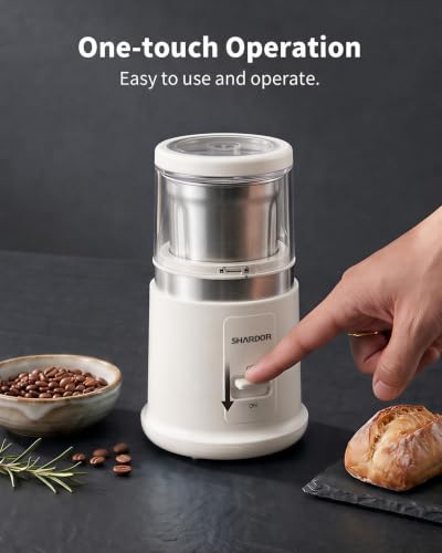 Quiet Coffee Grinder Electric (White / 2 BOWL)
