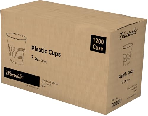 Plastic Cups Bulk Disposable Clear Cup 7 oz (1200 Count (Pack of 1))