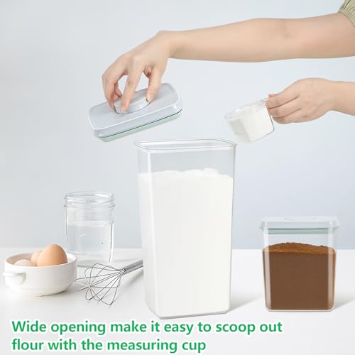 3 Pack Pasta Sugar Storage Containers with Pop (1.26+2.11+3.48Qt-Rectangle)