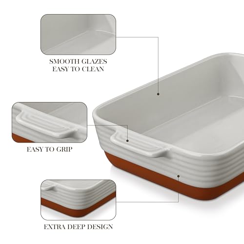 Large 9x13 Ceramic Baking Dish with Handles