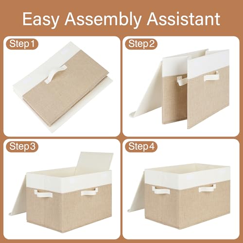 Memory Keepsake Storage Box (White/Khaki / Extra Large-2 Pack)