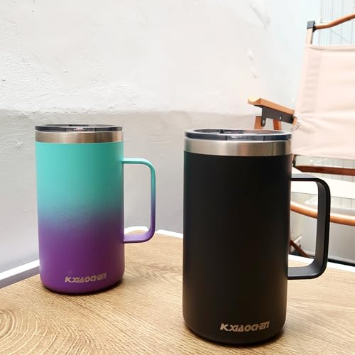 2 Pack 20 oz Insulated Coffee Mugs (B2.Purple+Black / 20 ounces (2 pack))