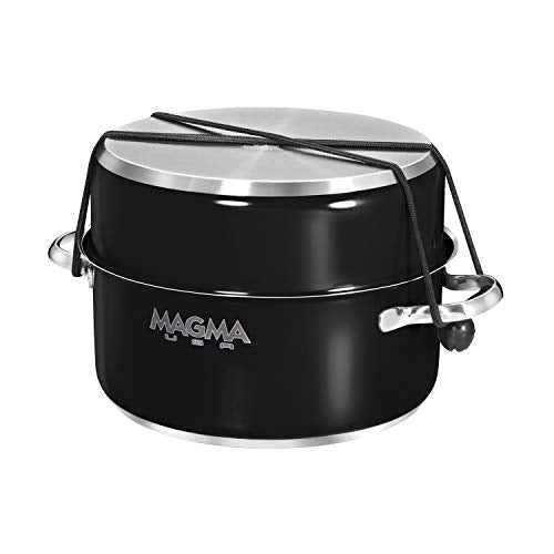 A10-366-JB-2-IND 10 Pc Stainless Steel NonStick Nesting Cookware Set (Jet Black / 10 Piece, Non-stick)