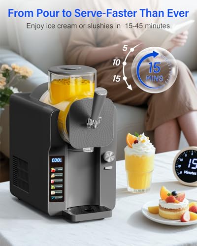 Slush Machine & Ice Cream Maker Machine 2 (75OZ 2-IN-1 - Grey)