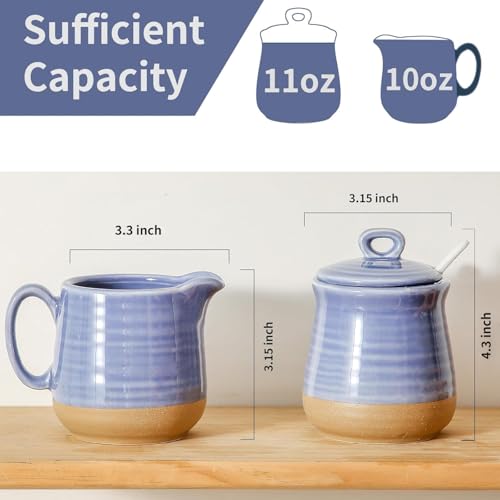 Sugar and Creamer Set with Lid Spoon