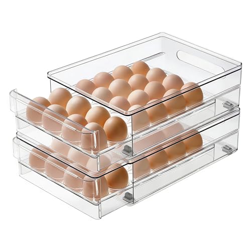 Egg Holder for Refrigerator (2Pack-Clear)