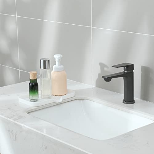 Silicone Soap Dish with Drain Spout (White / M(9.6"×5.3"))