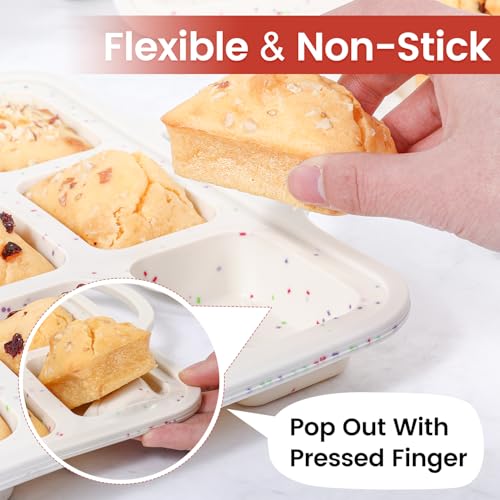 Metal Reinforced Bakeware Set (Creamy Confetti / Loaf Pan 12-Cup & Regular & Mini Muffin Pan)