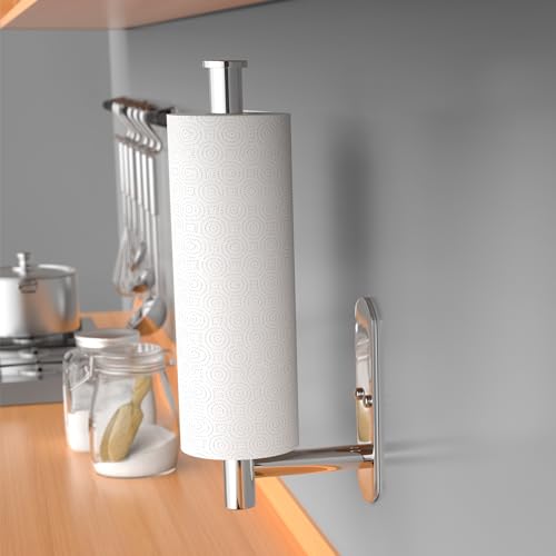 Self Adhesive Paper Towel Holder Under Cabinet Mount (Polished Chrome / 2 Pack)
