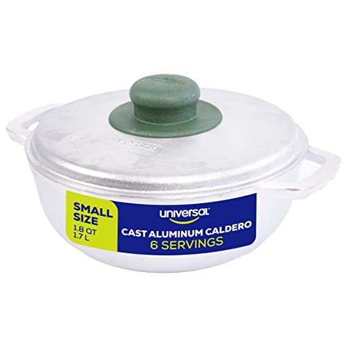 1.8 QT / 1.7 Liter) Small Caldero Pot with Lid, Cast Aluminum Rice & Cooking Pot, 6 Cup Capacity for Rice, Beans, Sauces, Sides & Small-Batch Cooking