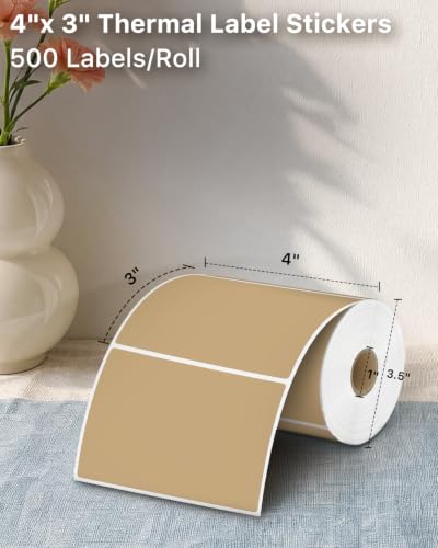 4x3 Inch Thermal Labels (4"x3" / Brown)