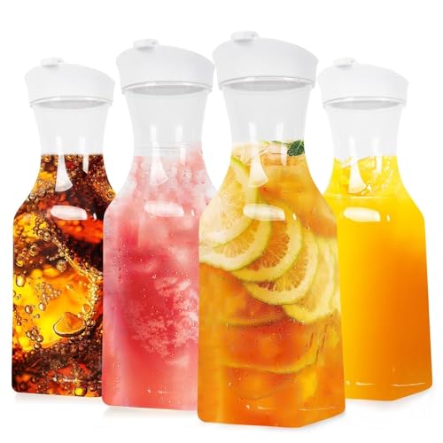 Set of 4 Plastic Carafe with Lid