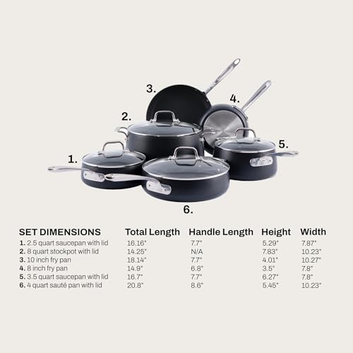 HA1 Expert Hard Anodized Nonstick Cookware Set (10 Piece Set)