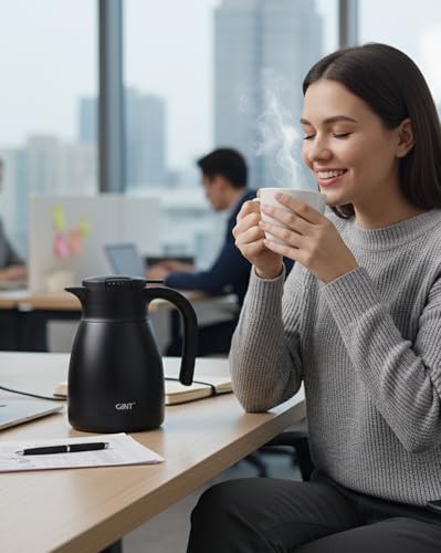 1L 34Oz Thermal Coffee Carafe (Black / 34 Ounces)
