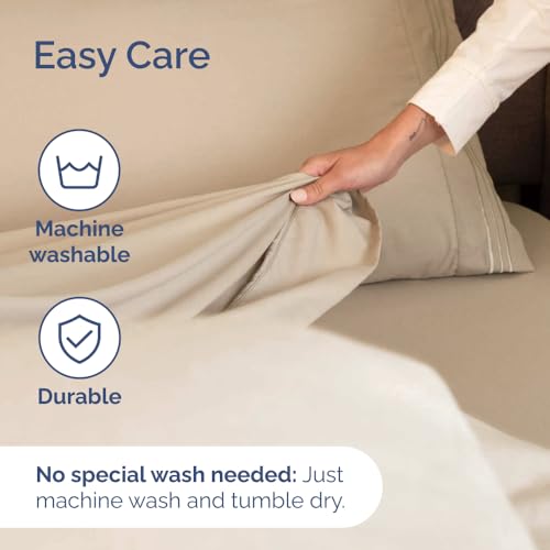 Flex Top Split Head King 4 Piece Sheet Set (12 - Cream / Split Head/Flex Top)