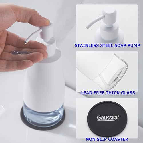 White Soap Dispenser with Coaster and Stickers (White)