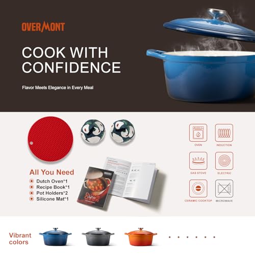 Enameled Cast Iron Dutch Oven (5.5 Quart / Midnight Blue)
