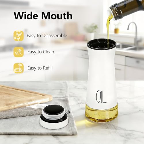 Oil And Vinegar Dispenser Set with Caddy (Black&White)