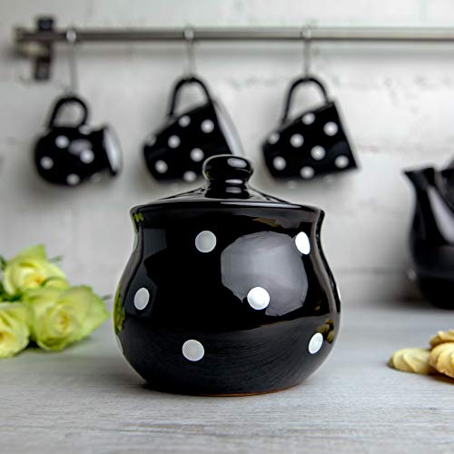 Ceramic Sugar Bowl with Lid (Black)