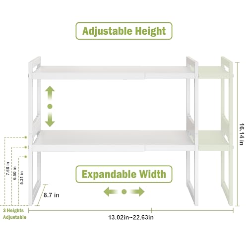 Expandable Cabinet Shelf Organizer Stackable Kitchen Counter Shelf
