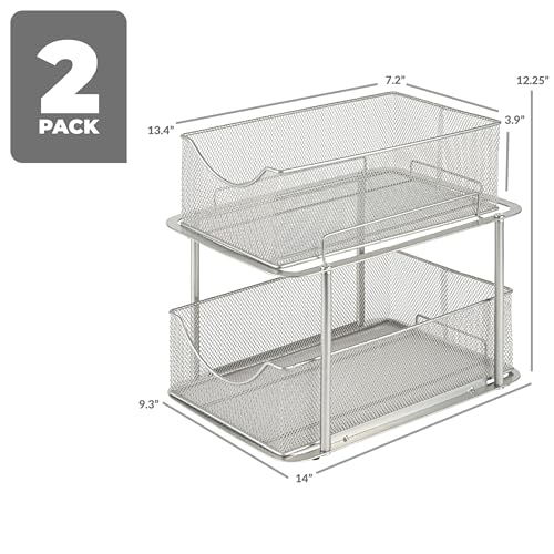 Pull Out Under Sink Organizer (2 Pack / Silver)