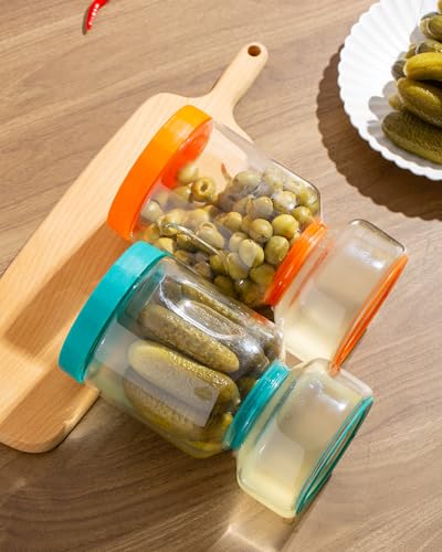Pickle Jar with Strainer Flip (7-Blue&Orange / 51oz 2pcs)