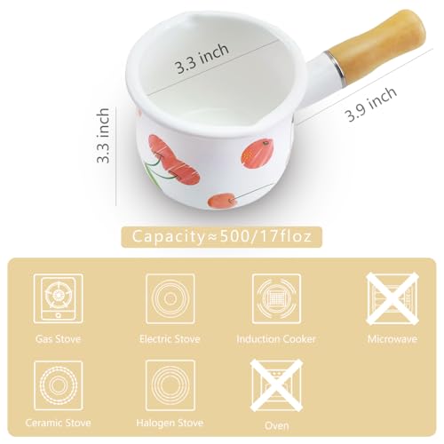 Enamel Milk Pot (Cherry)