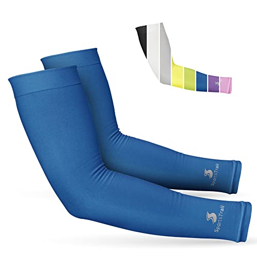 Cooling Arm Sleeves for Men & Women (1 Pair: Dark Blue / One Size)