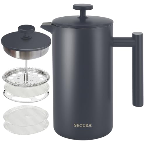 French Press Coffee Maker (Grey / 34 oz)