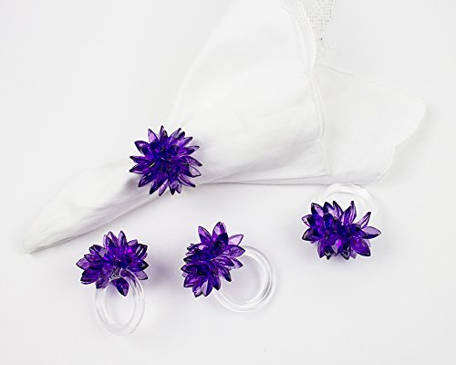Crystal Design Collection Napkin Rings (Purple / 2"x2")