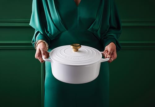 Enameled Cast Iron Round Dutch Oven (White / 7.25 Qt)