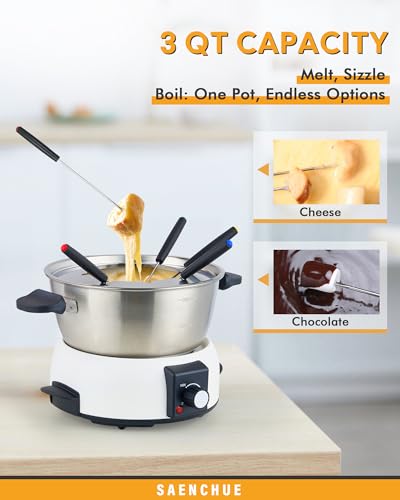 Electric Fondue Pot Set for Cheese & Chocolate