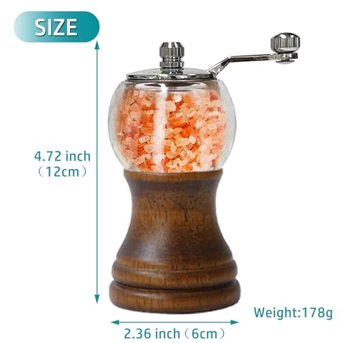 Salt and Pepper Grinder Set (1 Piece-5 in-Black)