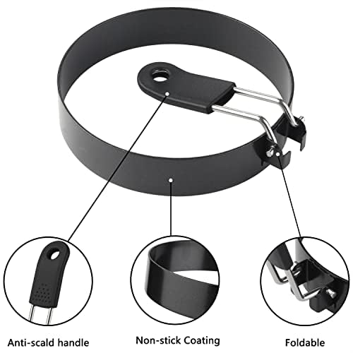 Egg Rings 2 Pack Large 6 Inch Pancake Mold 2 Pack 3.5 Inch Stainless Steel Nonstick Egg Ring