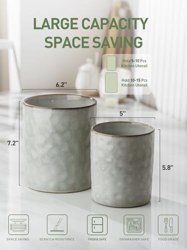 Ceramic Utensil Holder (Gray)