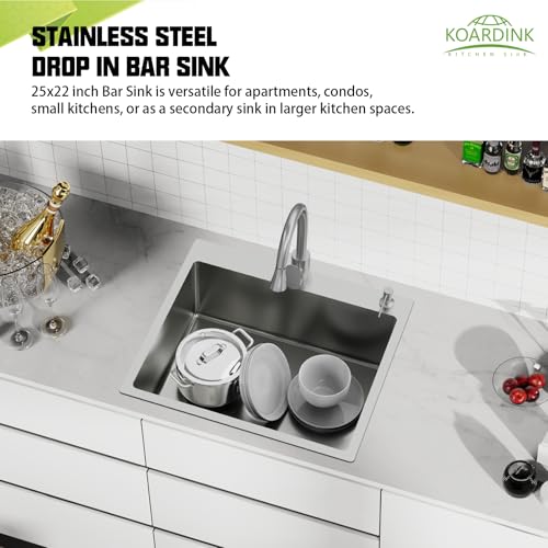 25x22 Inch Stainless Steel Kitchen Sink (25x22 Stainless)