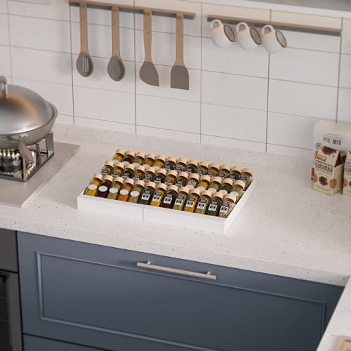 Expandable Metal Spice Drawer Organizer (White / 1PACK/WHITE/3-TIER)