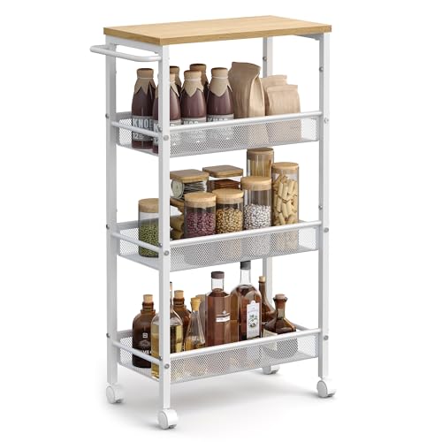 4 Tier Slim Rolling Storage cart with Wheels