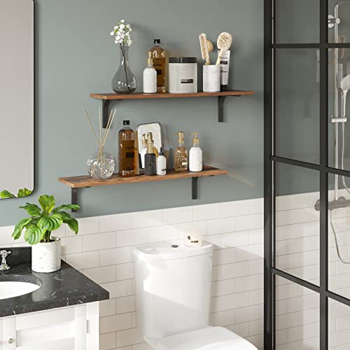Long Wall Shelves (Rustic Brown / 31.5 Inch)