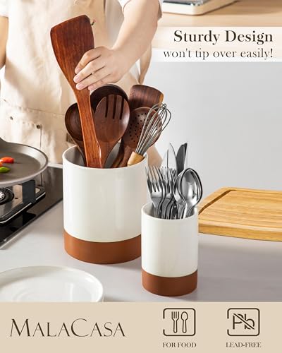 Utensil Holder (Khaki White / 7.3"+5.5" (Set of 2))