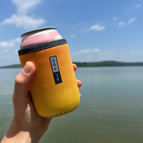 CanSok Sleeve for Beer & Soda Insulated Neoprene Cover (Mango Ombre / 12oz Slim Can Sleeve)